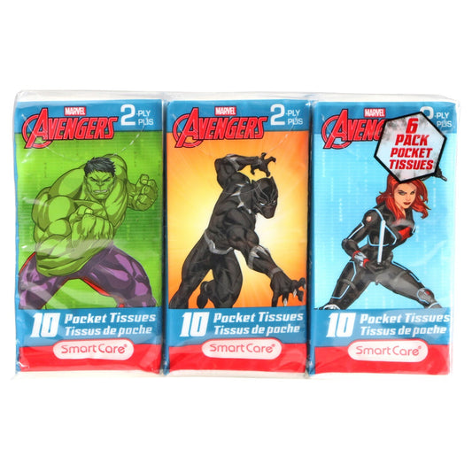 Smart Care Marvel Avengers Themed Pocket Tissues, 6-ct. Packs (Pack of 36)