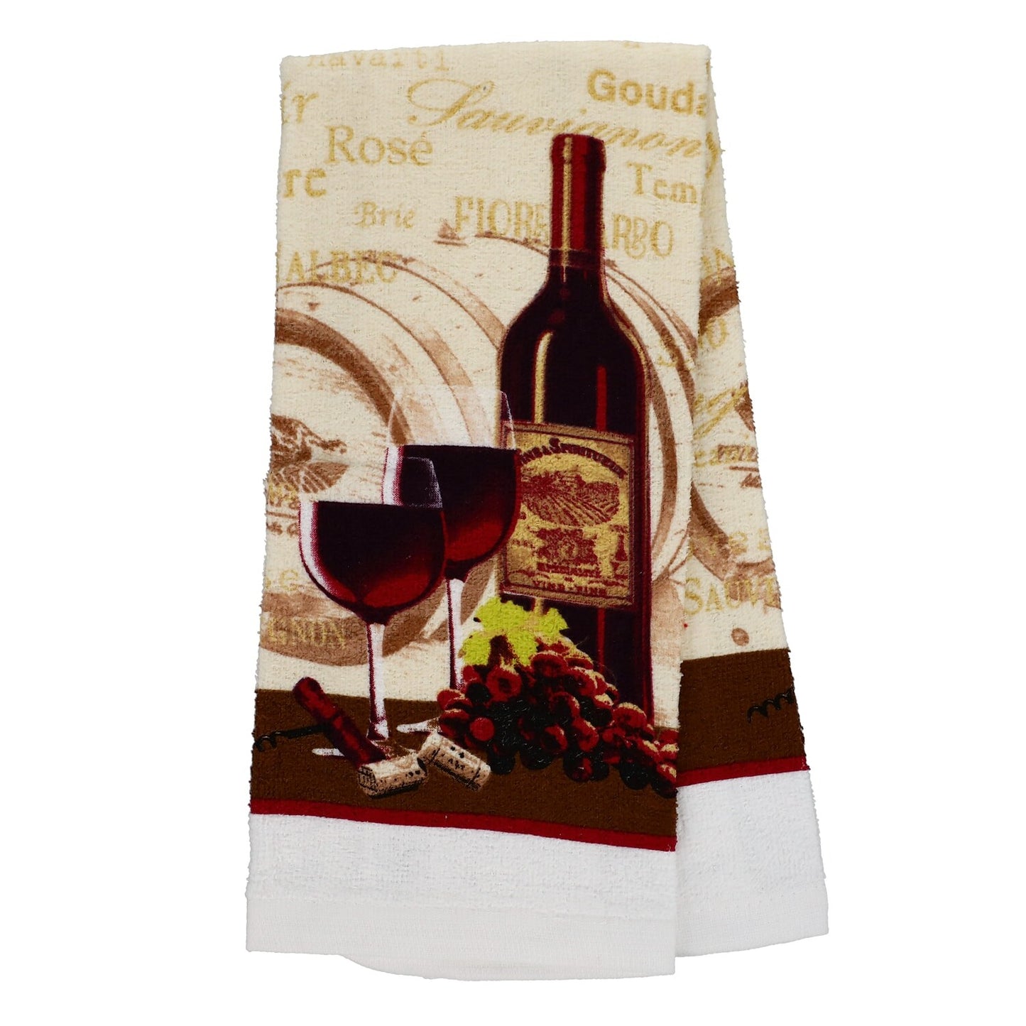 Wine Themed Kitchen Towels, 15x25 in. (Pack of 24)
