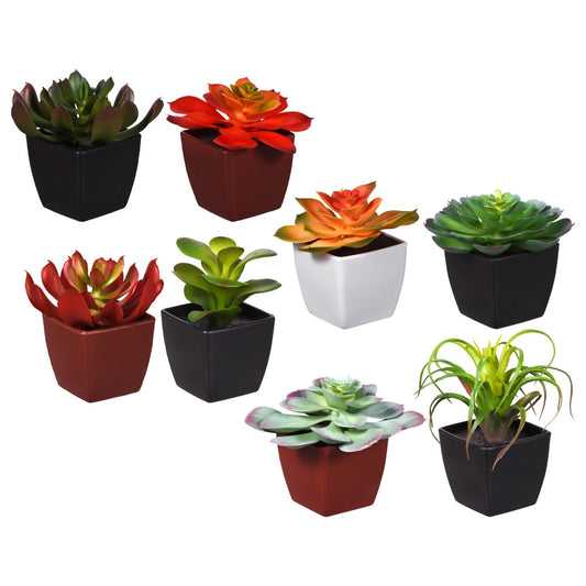 Artificial Potted Succulents, 3x3.25 in. (Pack of 24)