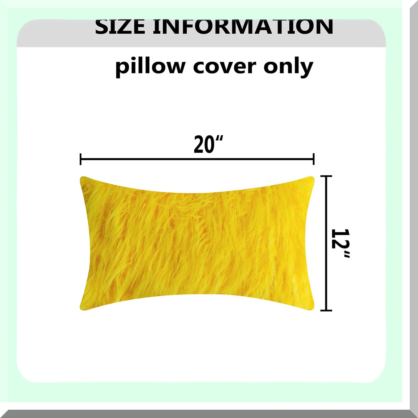 FuzzySpring Decorative Oblong Pillow Covers - Set of 2 Yellow Throw Pillow Cover for Couch Sofa Bed - 12x20inches, 30 x 50cm