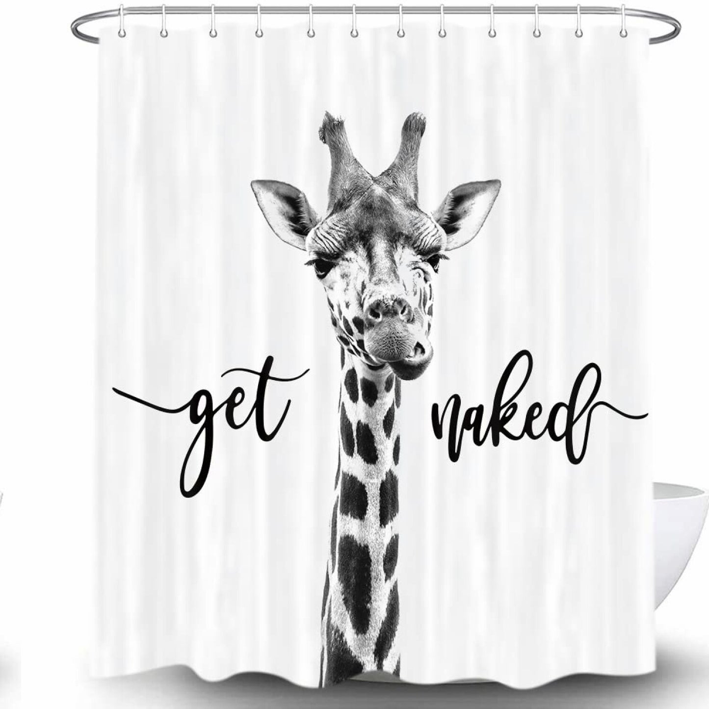 Funny Giraffe Get Naked Shower Curtain 69x70