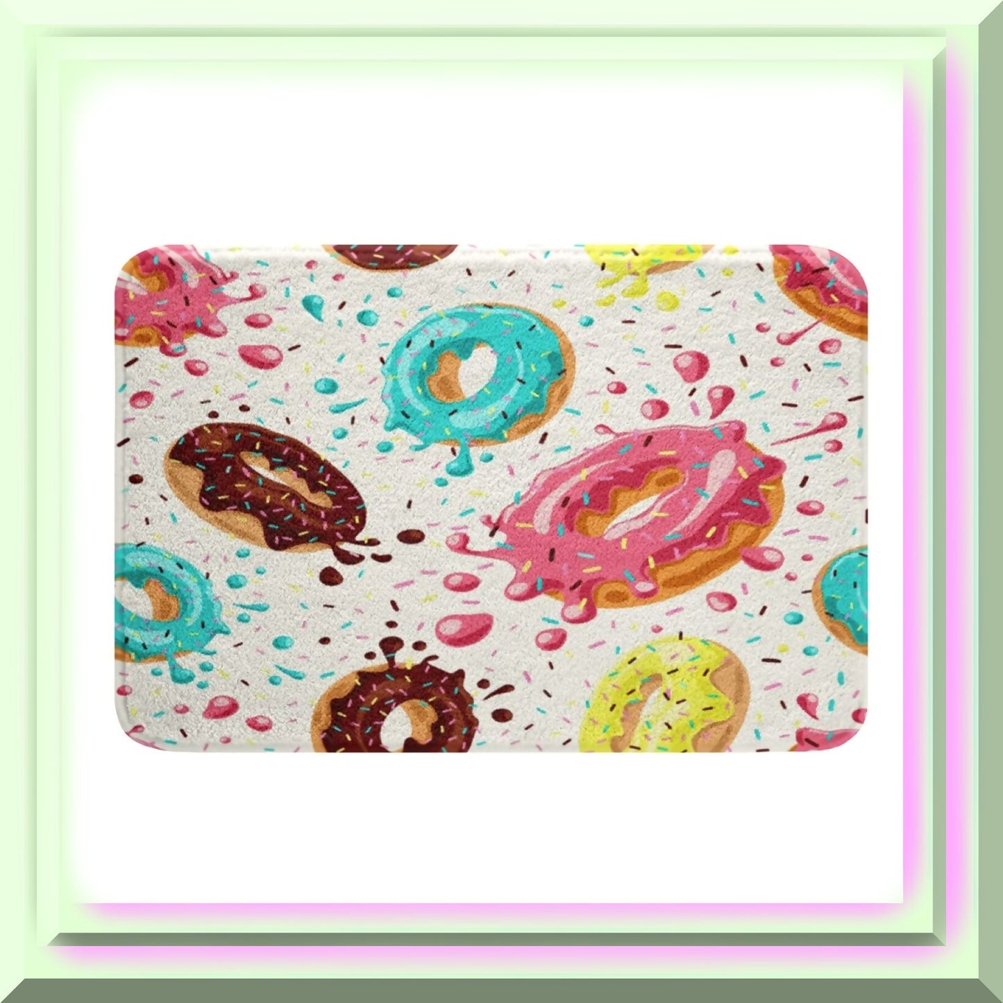 Chocolate Doughnut Bath Rug 20"x32" Microfiber Non-Slip