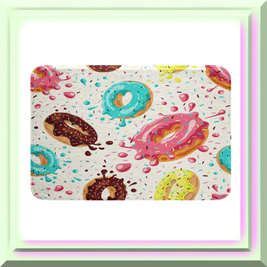 Chocolate Doughnut Bath Rug 20"x32" Microfiber Non-Slip