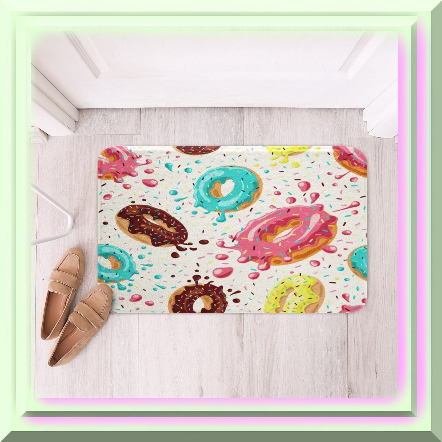Chocolate Doughnut Bath Rug 20"x32" Microfiber Non-Slip