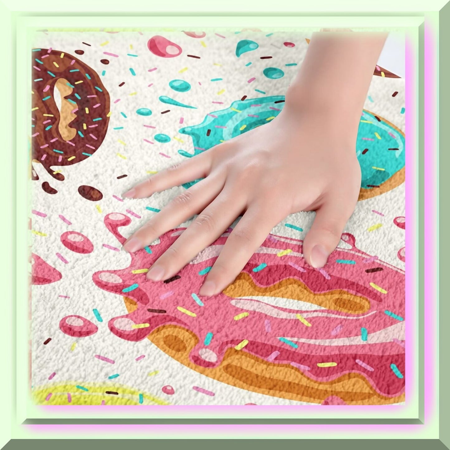 Chocolate Doughnut Bath Rug 20"x32" Microfiber Non-Slip