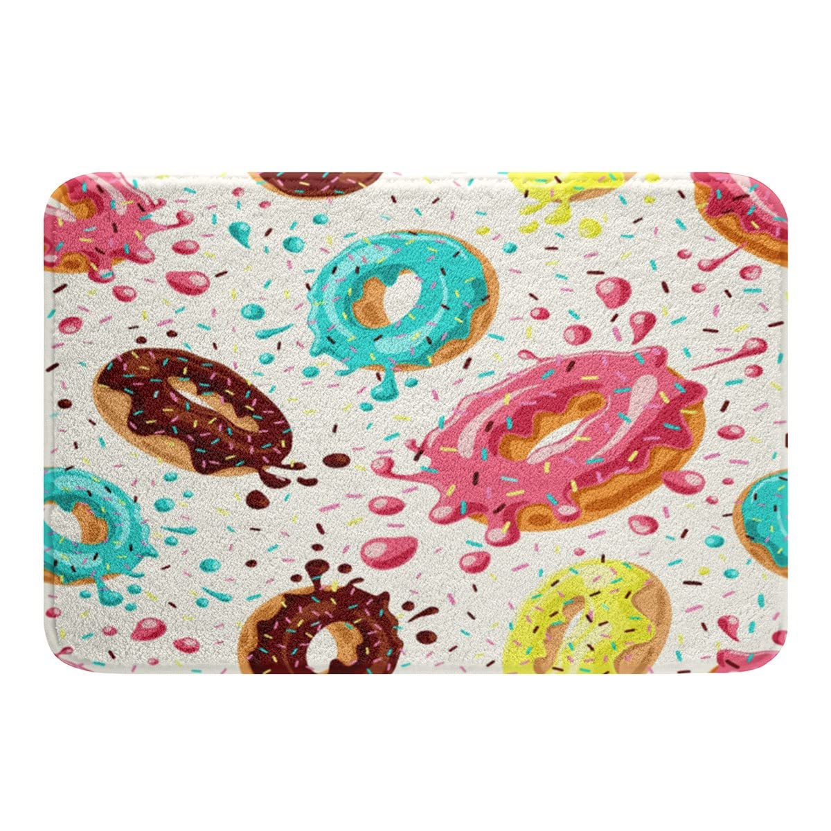 Chocolate Doughnut Bath Rug 20"x32" Microfiber Non-Slip