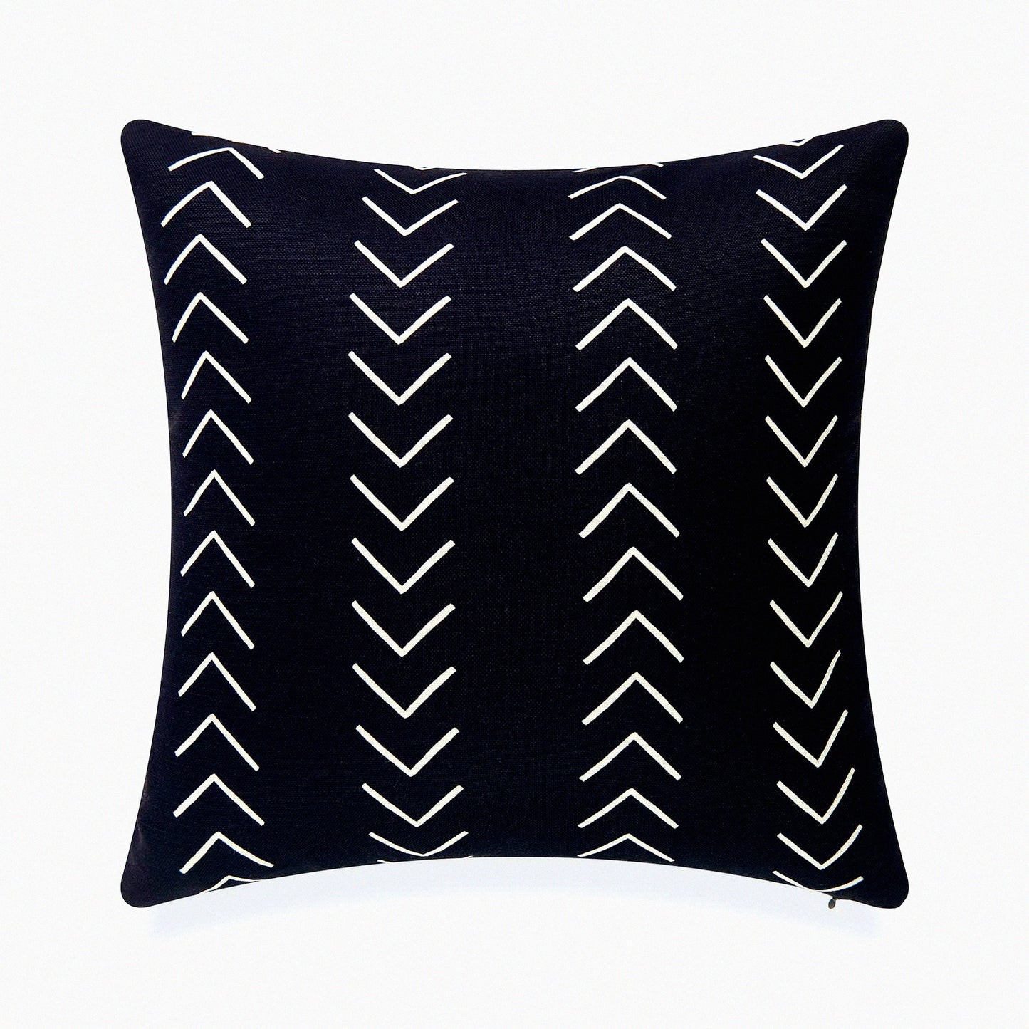 Mountain Stripe Cotton Throw Pillow Cover - Mud Cloth Inspired Black & White Case - Heavy Weight 18"x18" Decorative Cushion Protector