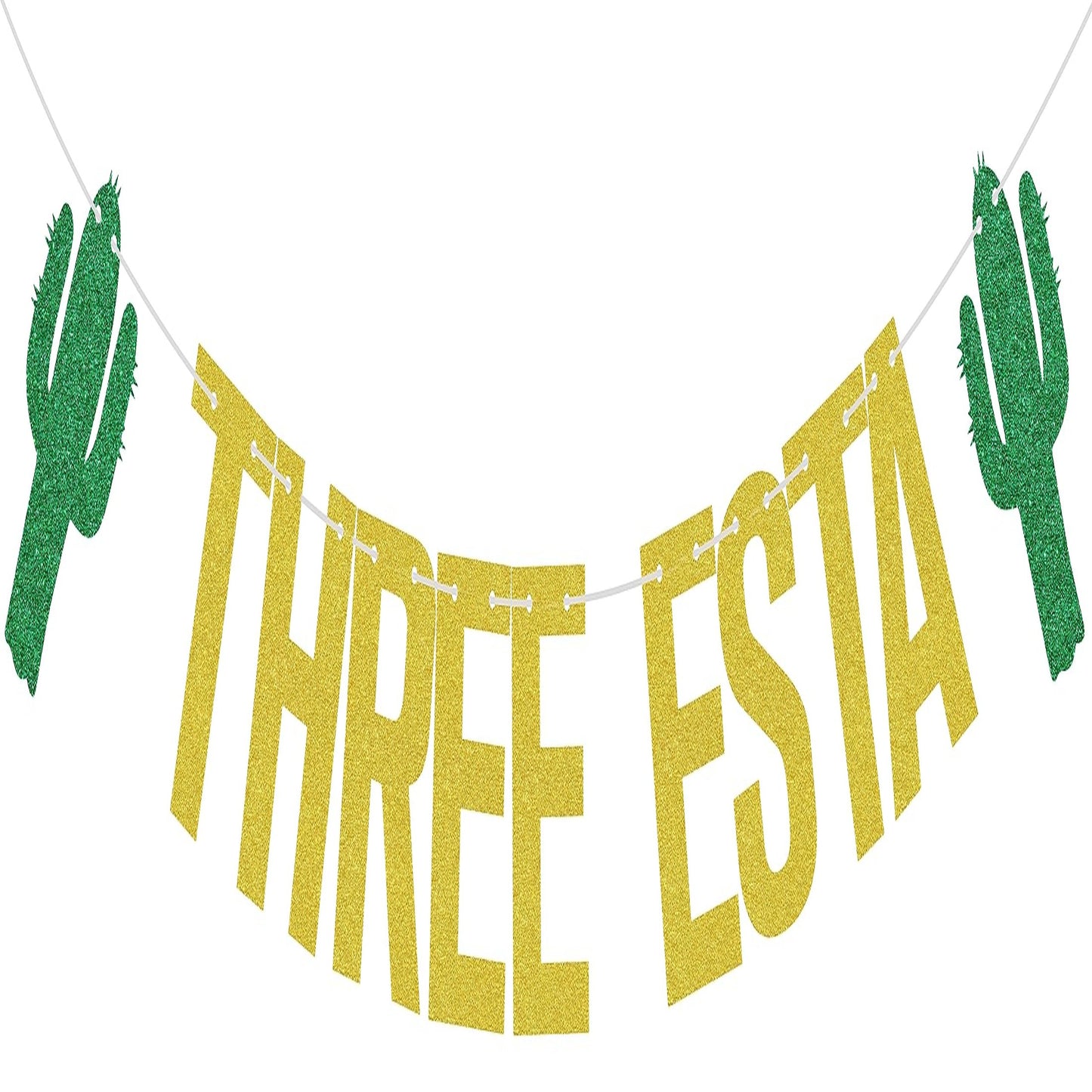 Fiesta Gold Green 3rd Birthday Banner - Vibrant Mexican Party Decorations for Child's 3 Year Old Celebration. Add a touch of fun and color to your event!