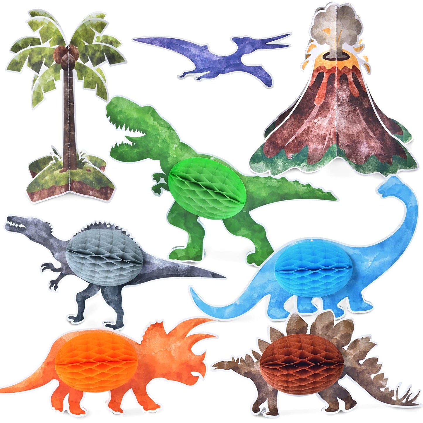 Watercolor Dinosaur Party Centerpieces for Kids
