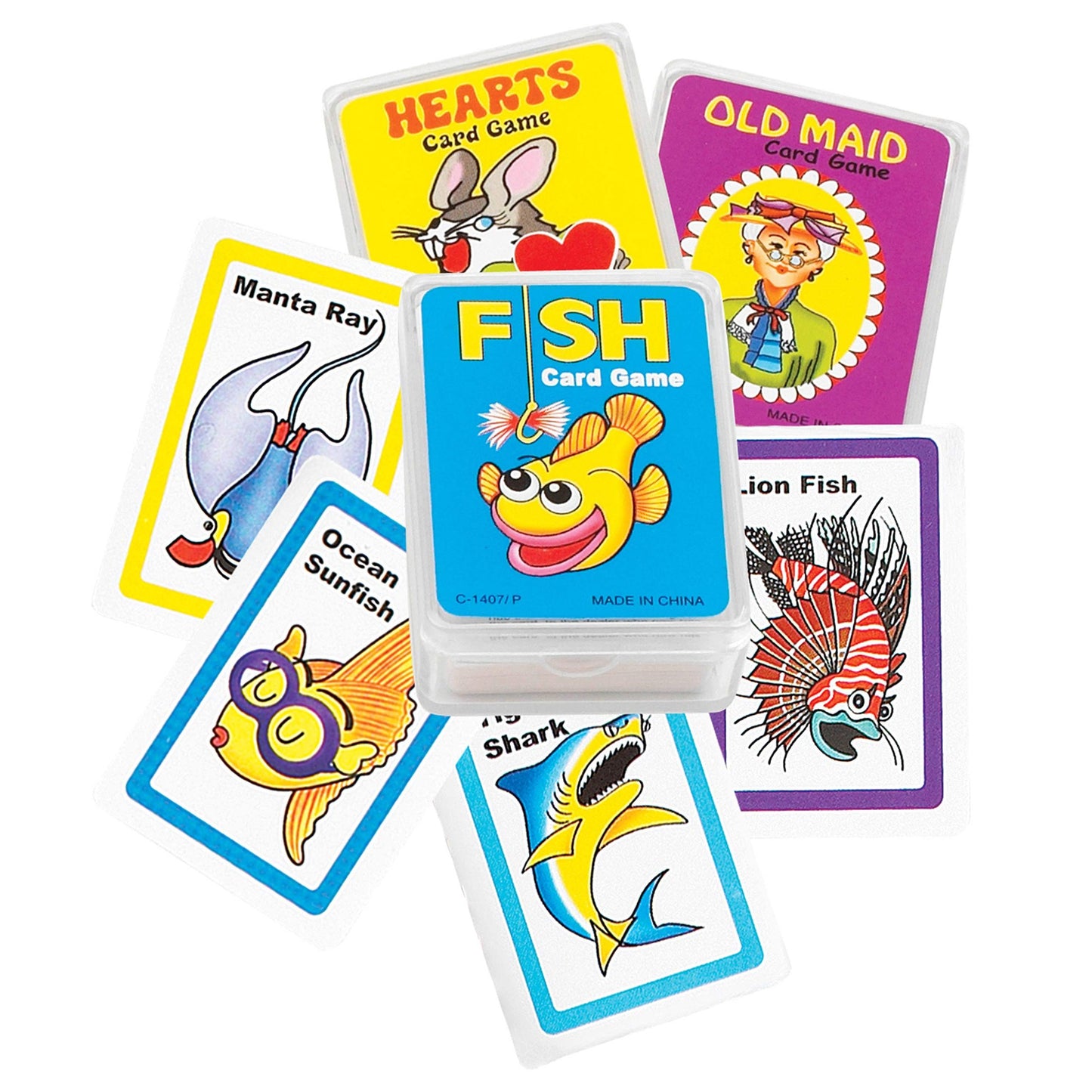 Mini Card Set with Go Fish, Hearts, and Old Maid
