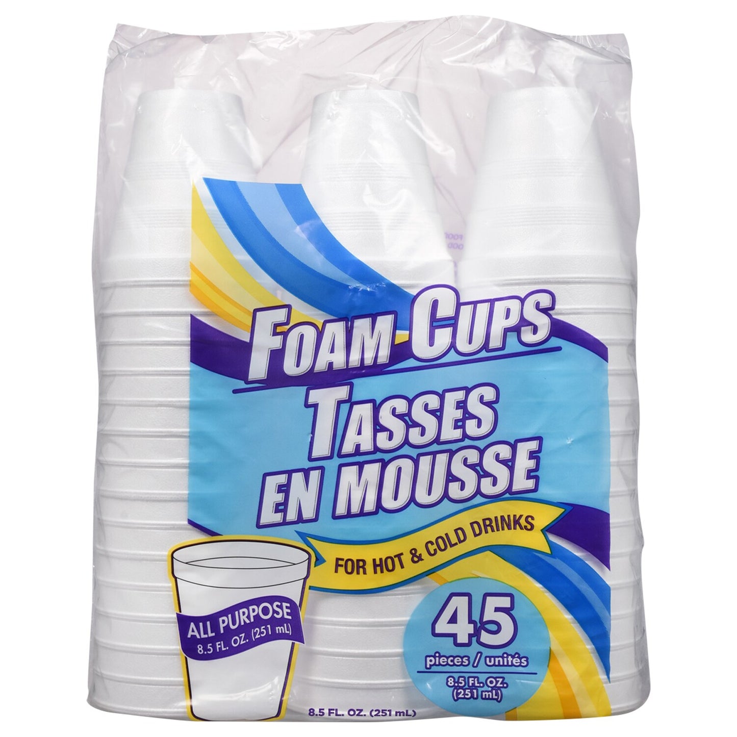 White Styrofoam Cups, 45-ct. Packs (Pack of 24)