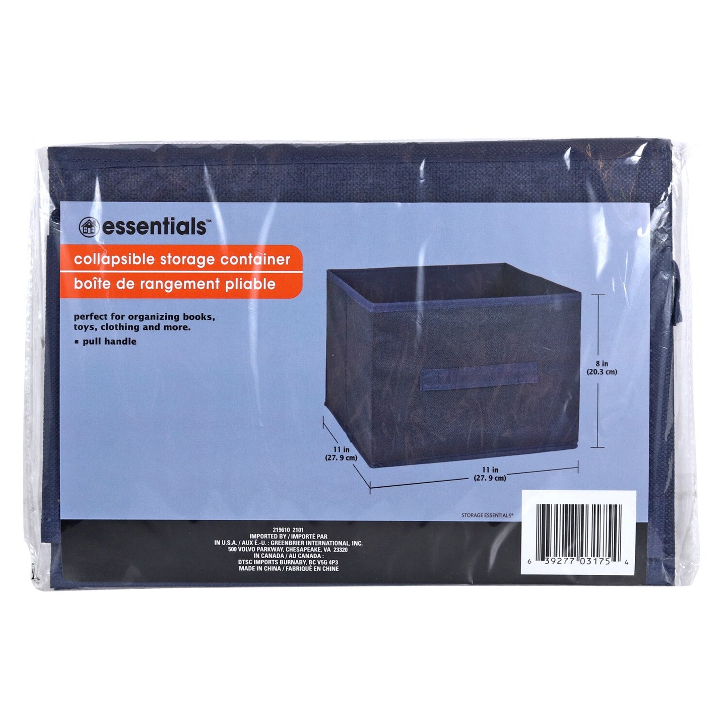 Collapsible Storage Containers with Handles, 11x11x8 in (Pack 24)