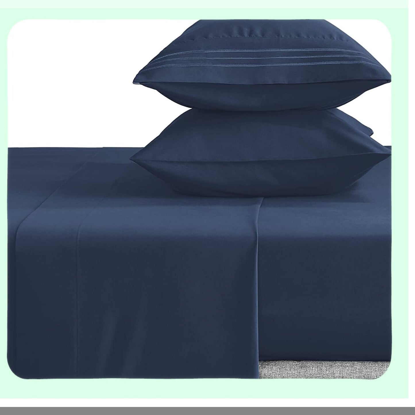 Navy Blue Embroidered Microfiber Twin XL Bed Sheets Set - 1800 Series Luxury Double Brushed Soft Wrinkle-Resistant Deep Pocket 3-Piece