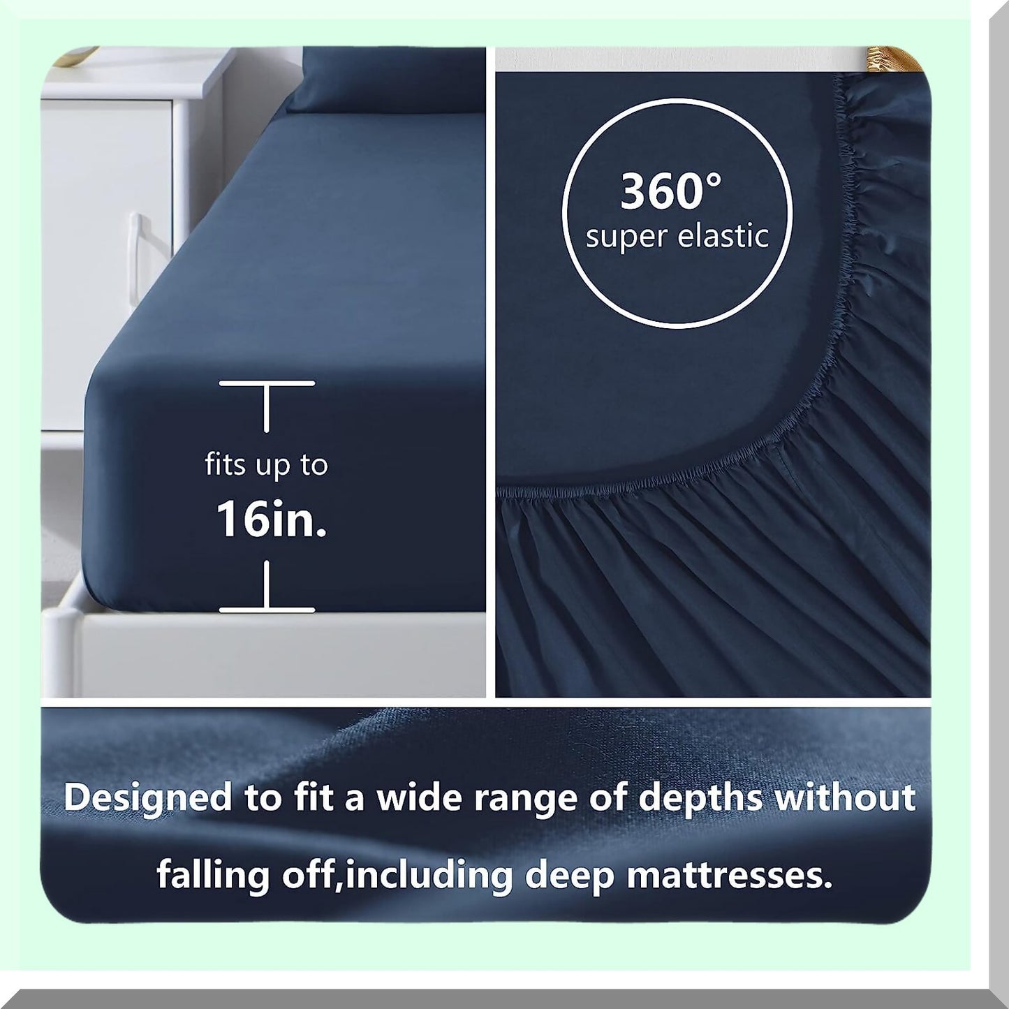 Navy Blue Embroidered Microfiber Twin XL Bed Sheets Set - 1800 Series Luxury Double Brushed Soft Wrinkle-Resistant Deep Pocket 3-Piece