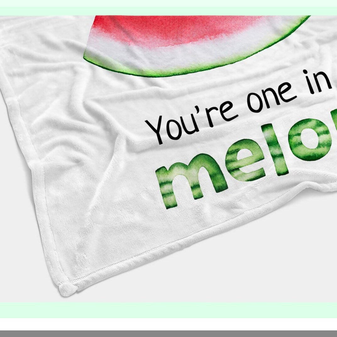 One in a Melon Watermelon Throw Blanket - Soft, Warm, Decorative Blanket for Baby, Toddler, Pets - 30"x40" - Fresh Bright Red Design"