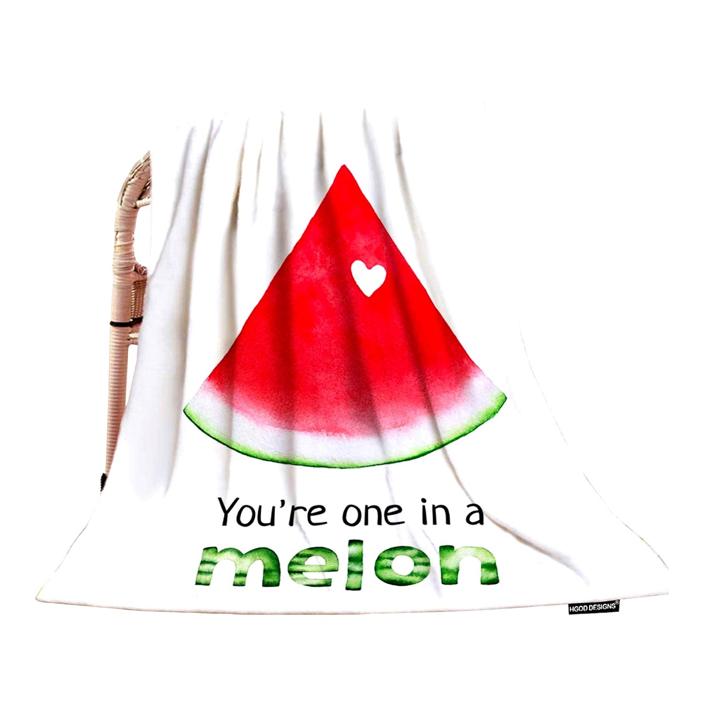 One in a Melon Watermelon Throw Blanket - Soft, Warm, Decorative Blanket for Baby, Toddler, Pets - 30"x40" - Fresh Bright Red Design"