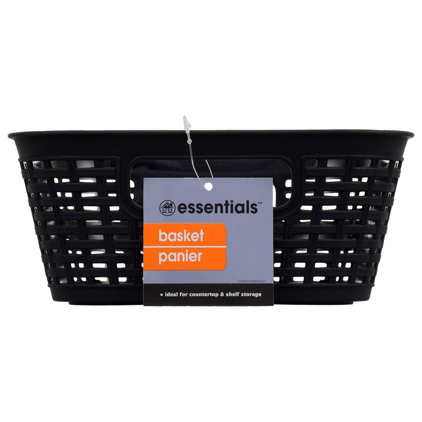 Essentials Rectangular Slotted Plastic Baskets (Pack of 24)