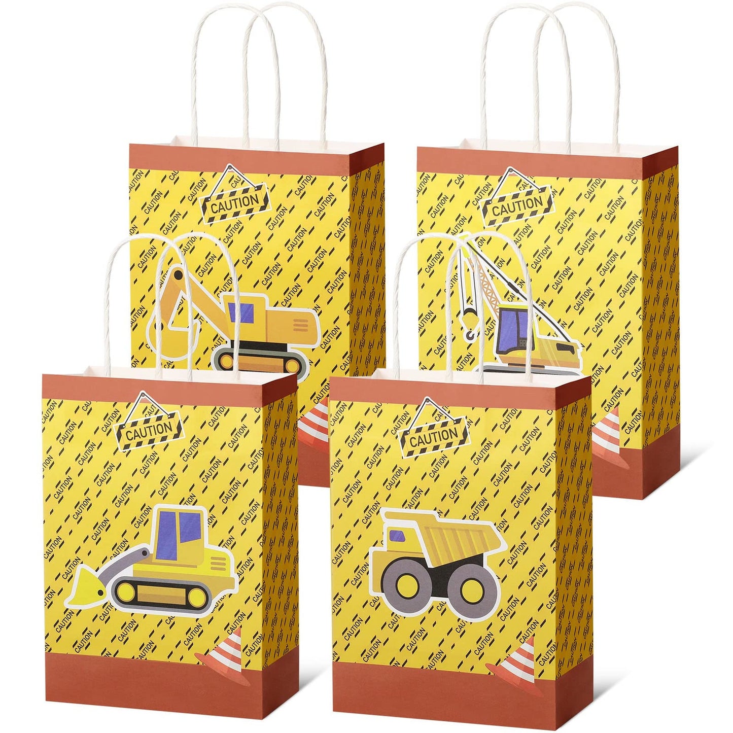 Construction Crew Party Pack - 24 Packs of Dump Truck Goodie Bags for Kids Boy Birthday Party & Baby Shower. Perfect Construction Theme Decor!