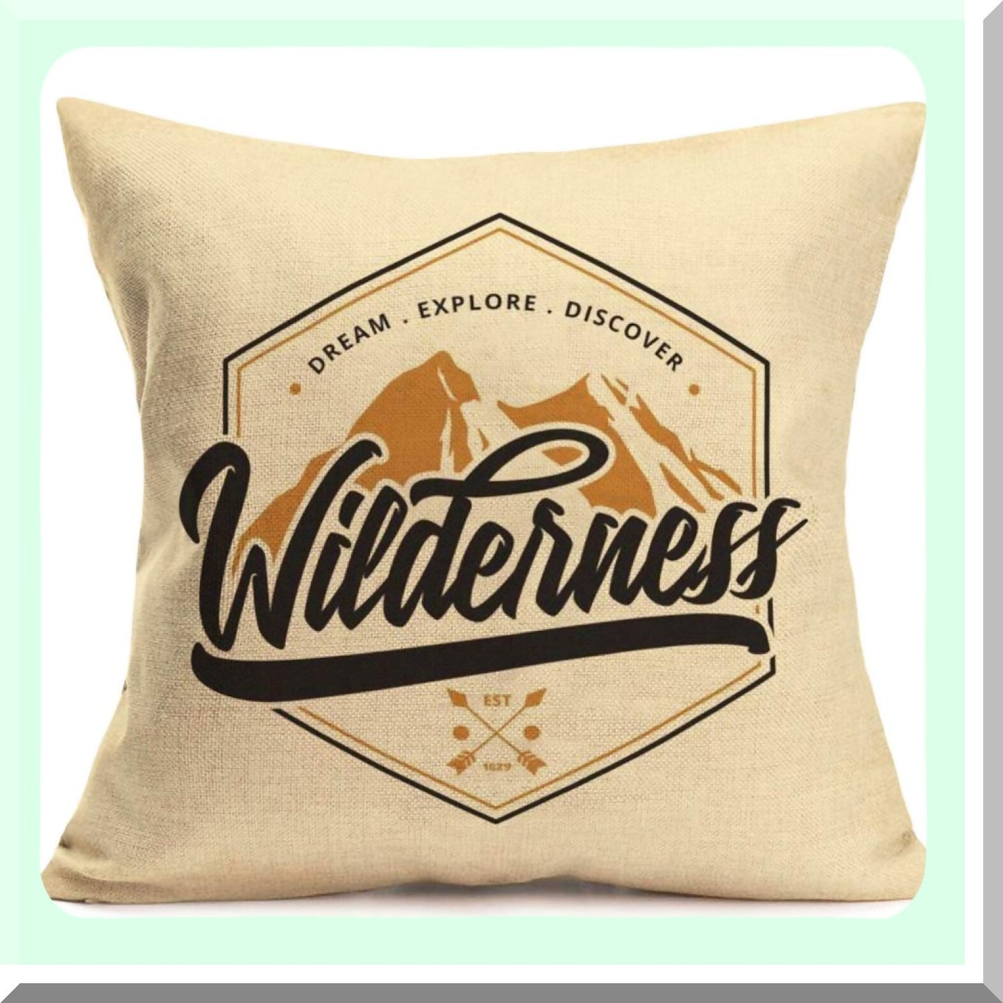 Wilderness Adventure Mountain Pillow Covers - Set of 6 Vintage Forest Camping Decorative Cushion Cases - Outdoor Cotton Linen Square 18x18 Inch