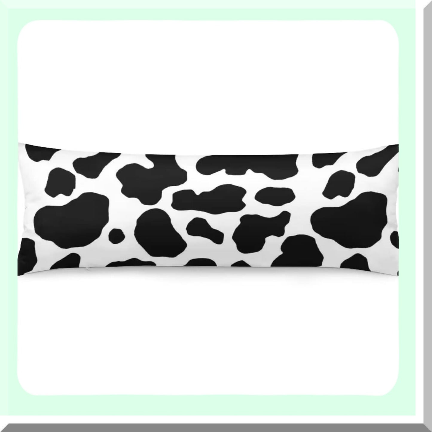 Cowhide Comfort Body Pillowcase - Black & White Cow Print Design | Farmhouse Animal Decorative Pillow Cover | Zippered Protector for Bedroom & Couch | Large Cushion Case 20"x54" - Home Gift