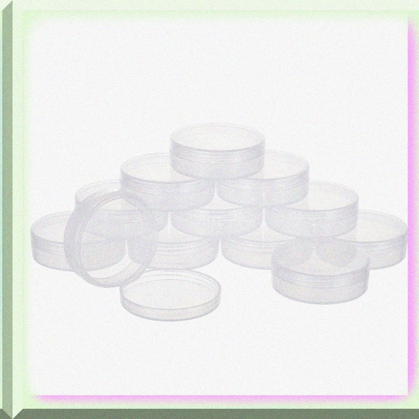 20 Pack Clear PP Round Bead Storage Containers 2x0.7 Inch