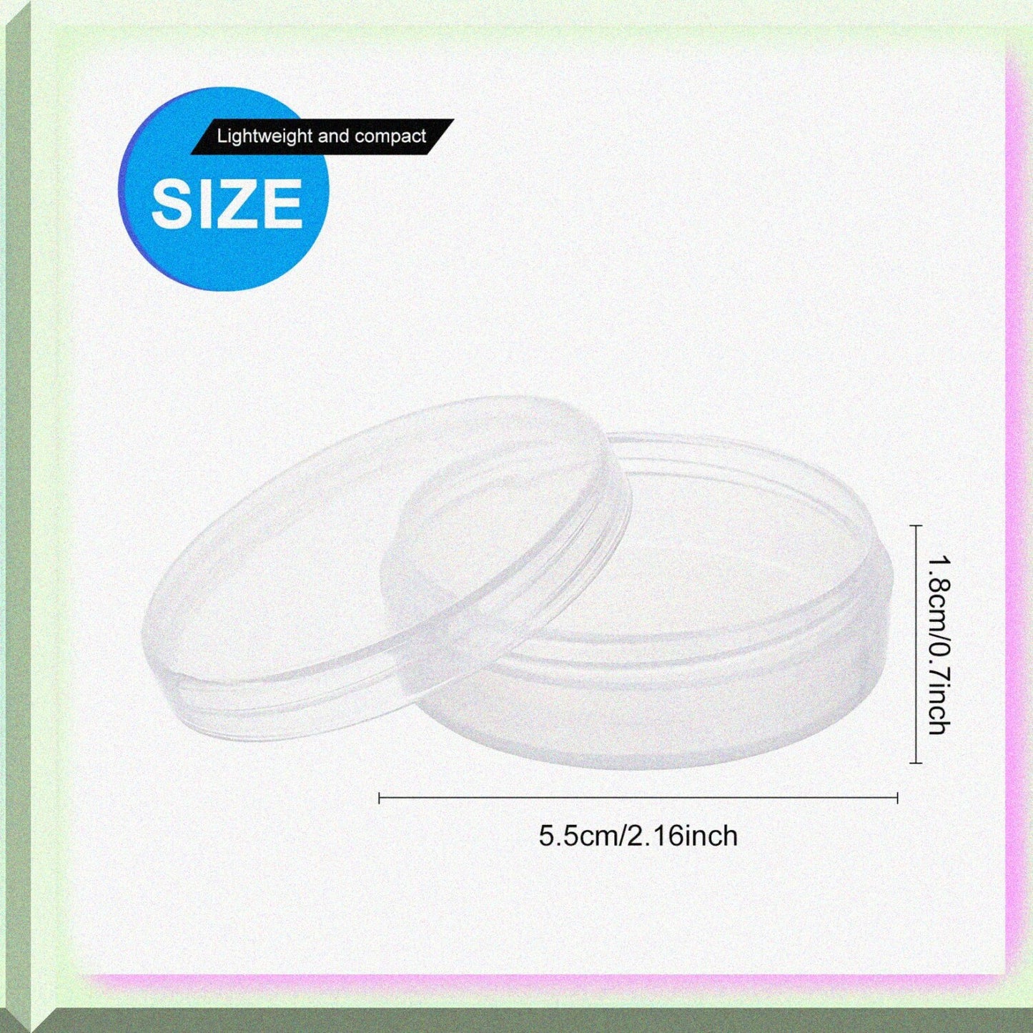 20 Pack Clear PP Round Bead Storage Containers 2x0.7 Inch
