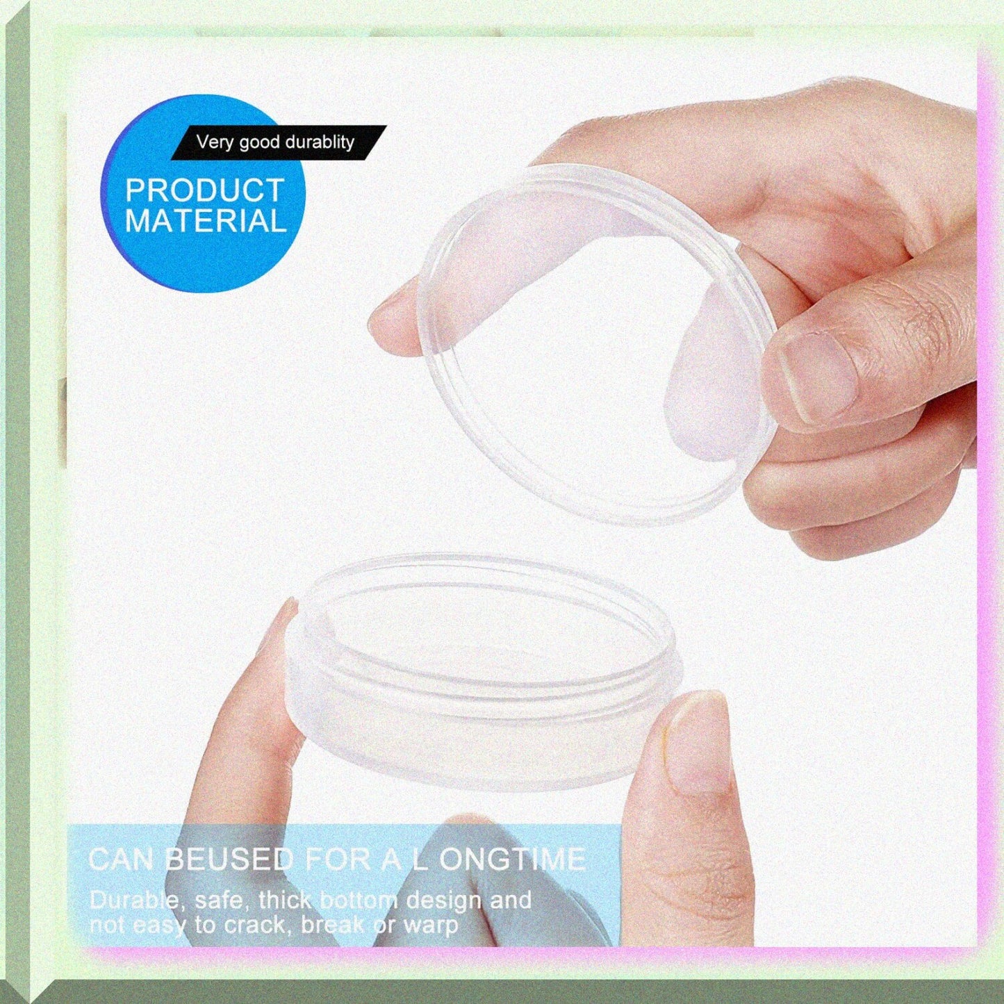 20 Pack Clear PP Round Bead Storage Containers 2x0.7 Inch