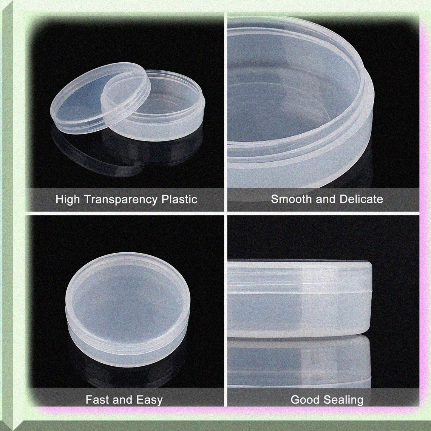 20 Pack Clear PP Round Bead Storage Containers 2x0.7 Inch