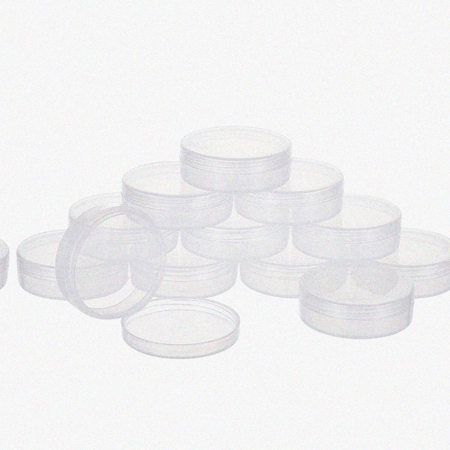 20 Pack Clear PP Round Bead Storage Containers 2x0.7 Inch