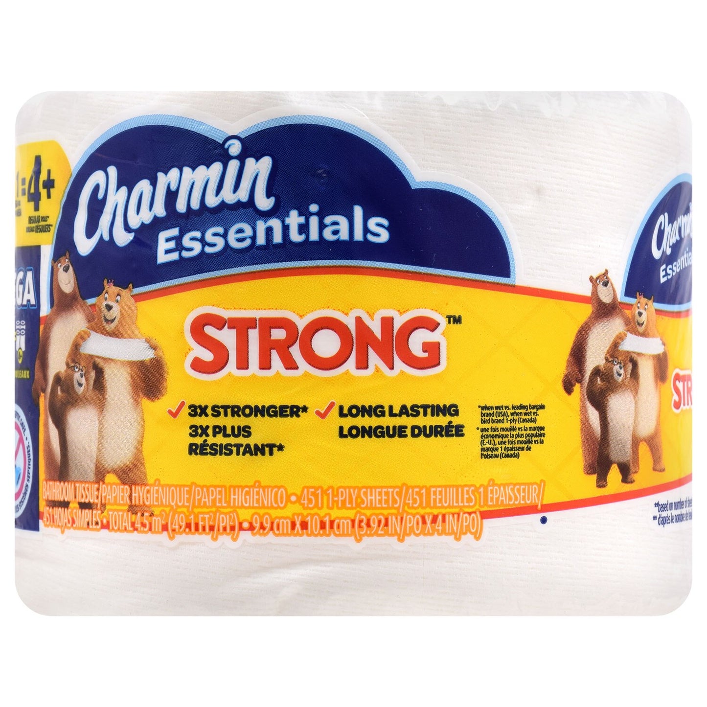 Charmin Essentials Strong Mega Rolls of Tissue Paper (Pack of 36)