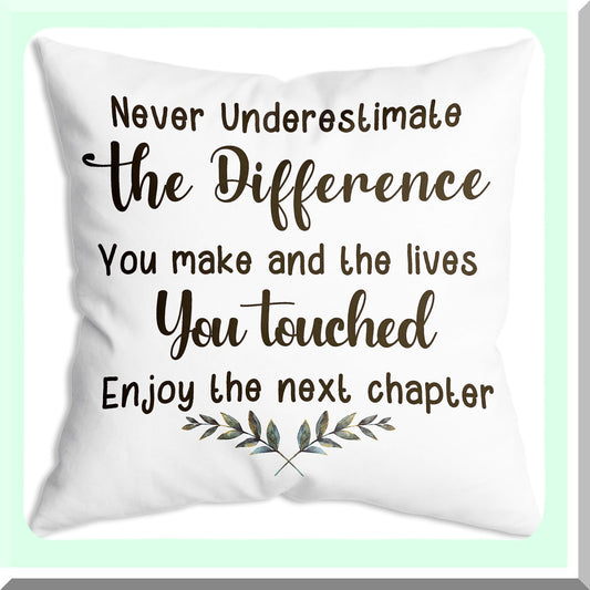 Joyful Farewell Soft Pillow Cover - 18x18 Inch Coworker Retirement Gift - Men Women Boss Leader Colleague Friends - Going Away Present - Difference Maker Decor