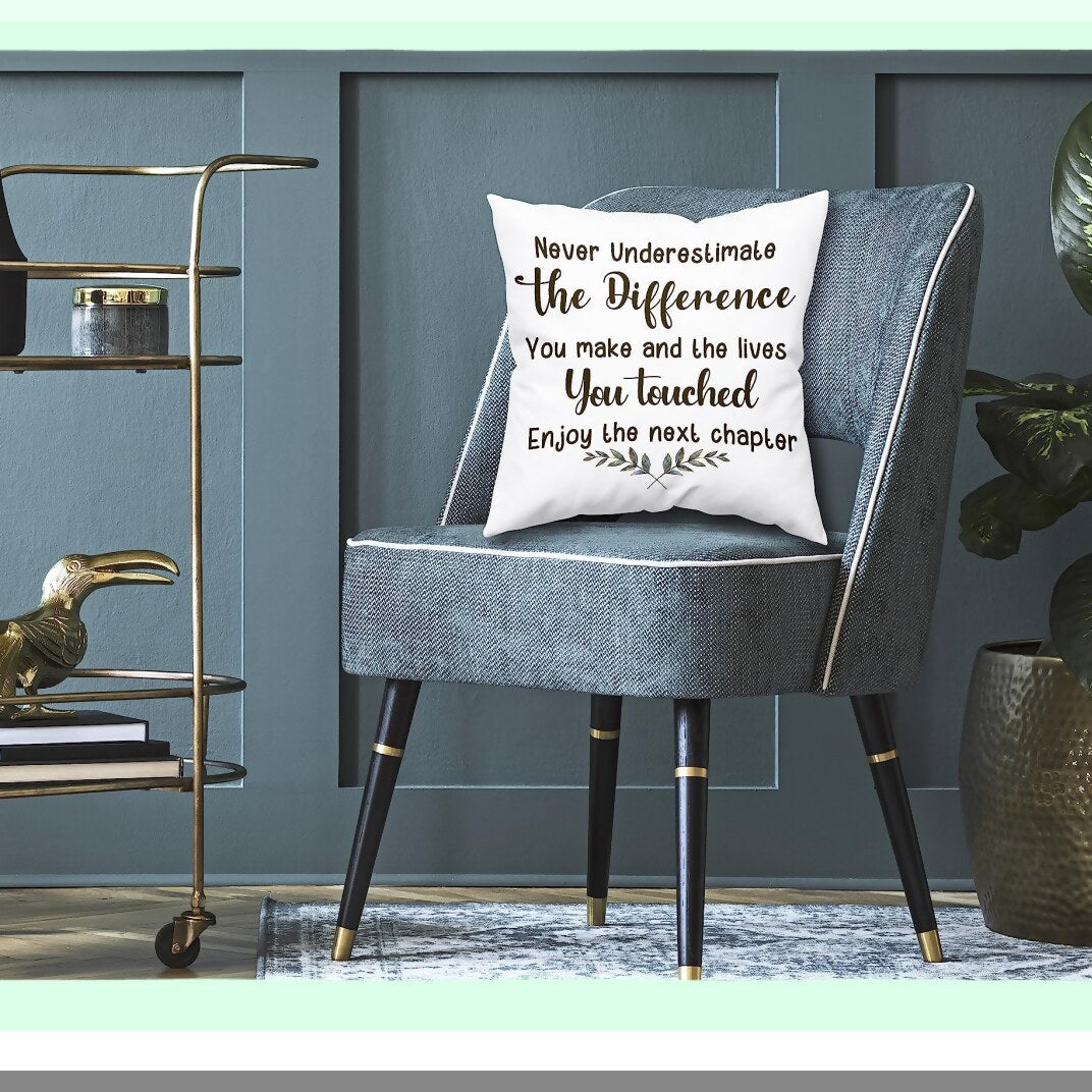 Joyful Farewell Soft Pillow Cover - 18x18 Inch Coworker Retirement Gift - Men Women Boss Leader Colleague Friends - Going Away Present - Difference Maker Decor