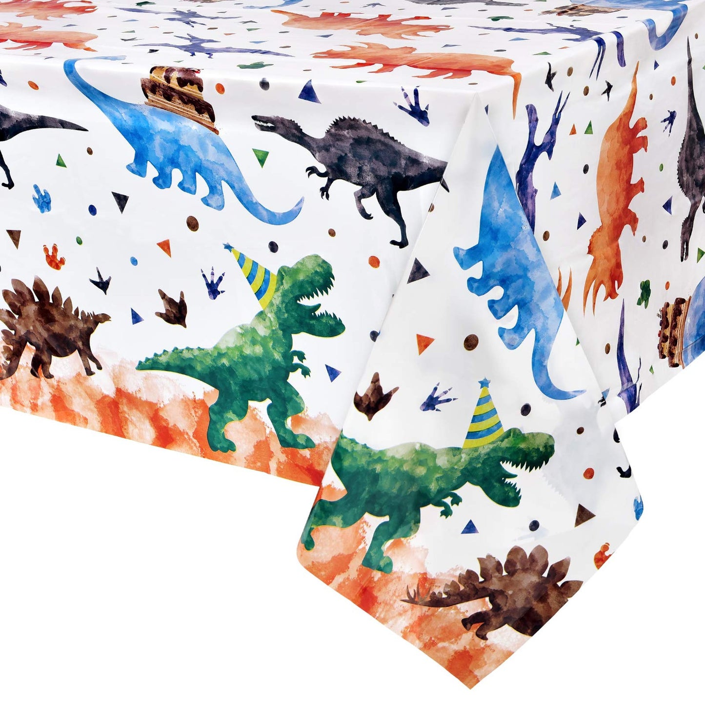 Watercolor Dinosaur Party Tablecloth 4 Pack for Kids
