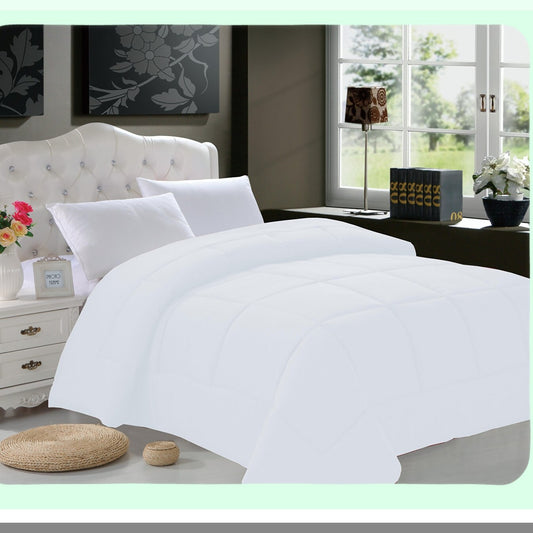 PlushDreams Double Full White Comforter - Premium Goose Down Alternative Duvet Insert for Full/Queen Beds - Luxury Bedding for a Cozy Night's Sleep