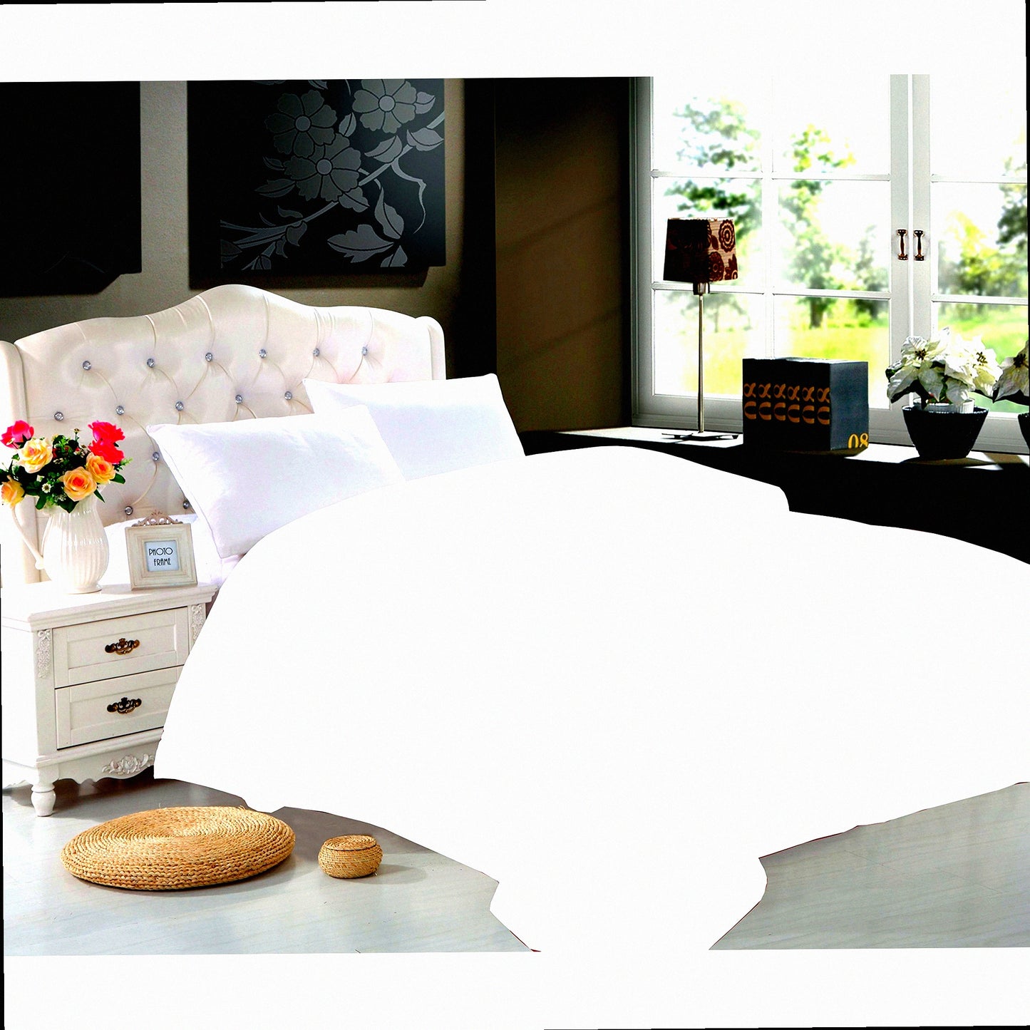 PlushDreams Double Full White Comforter - Premium Goose Down Alternative Duvet Insert for Full/Queen Beds - Luxury Bedding for a Cozy Night's Sleep