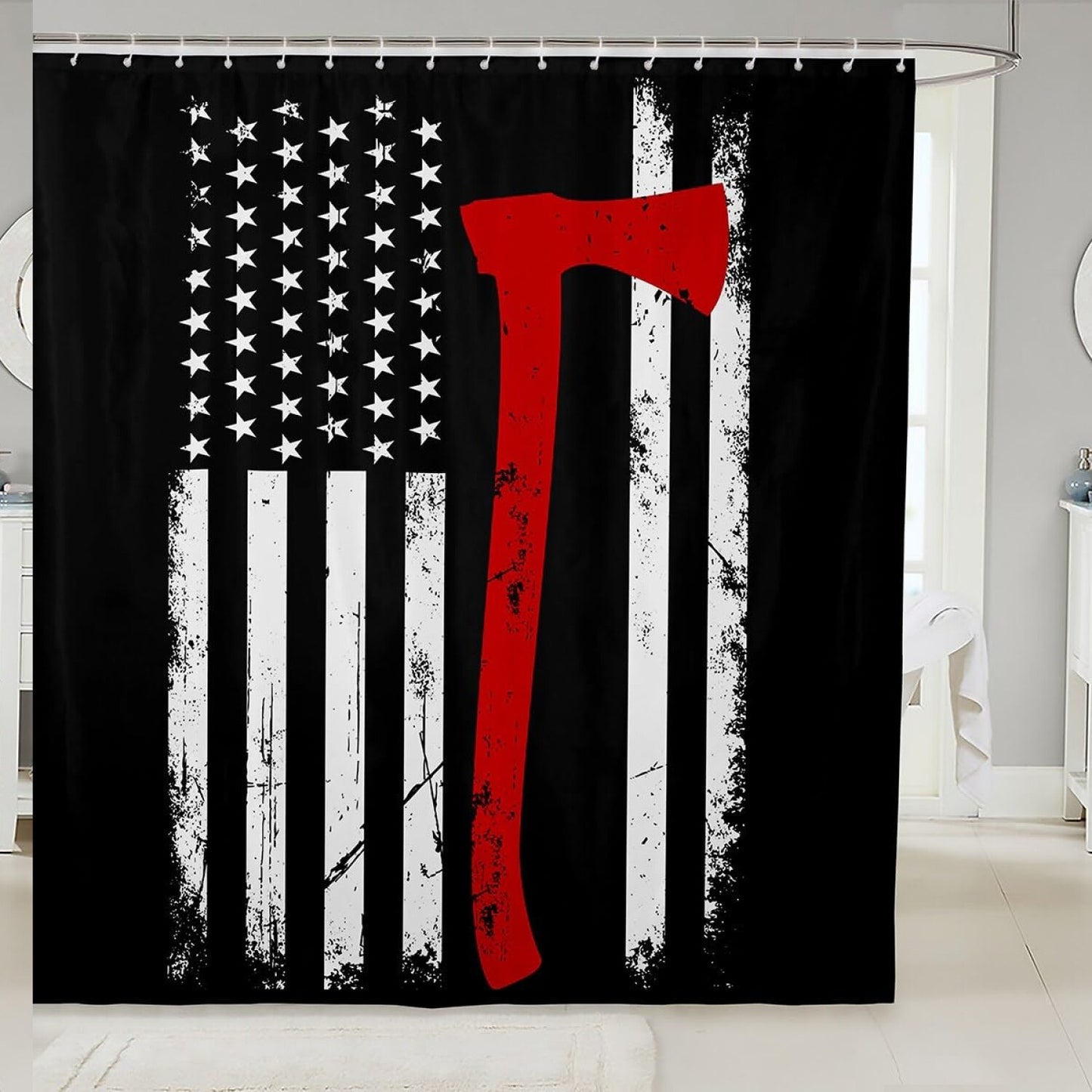Fighter Flag Bathroom Shower Curtain 72x72 Inch