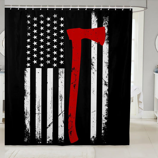 Fighter Flag Bathroom Shower Curtain 72x72 Inch