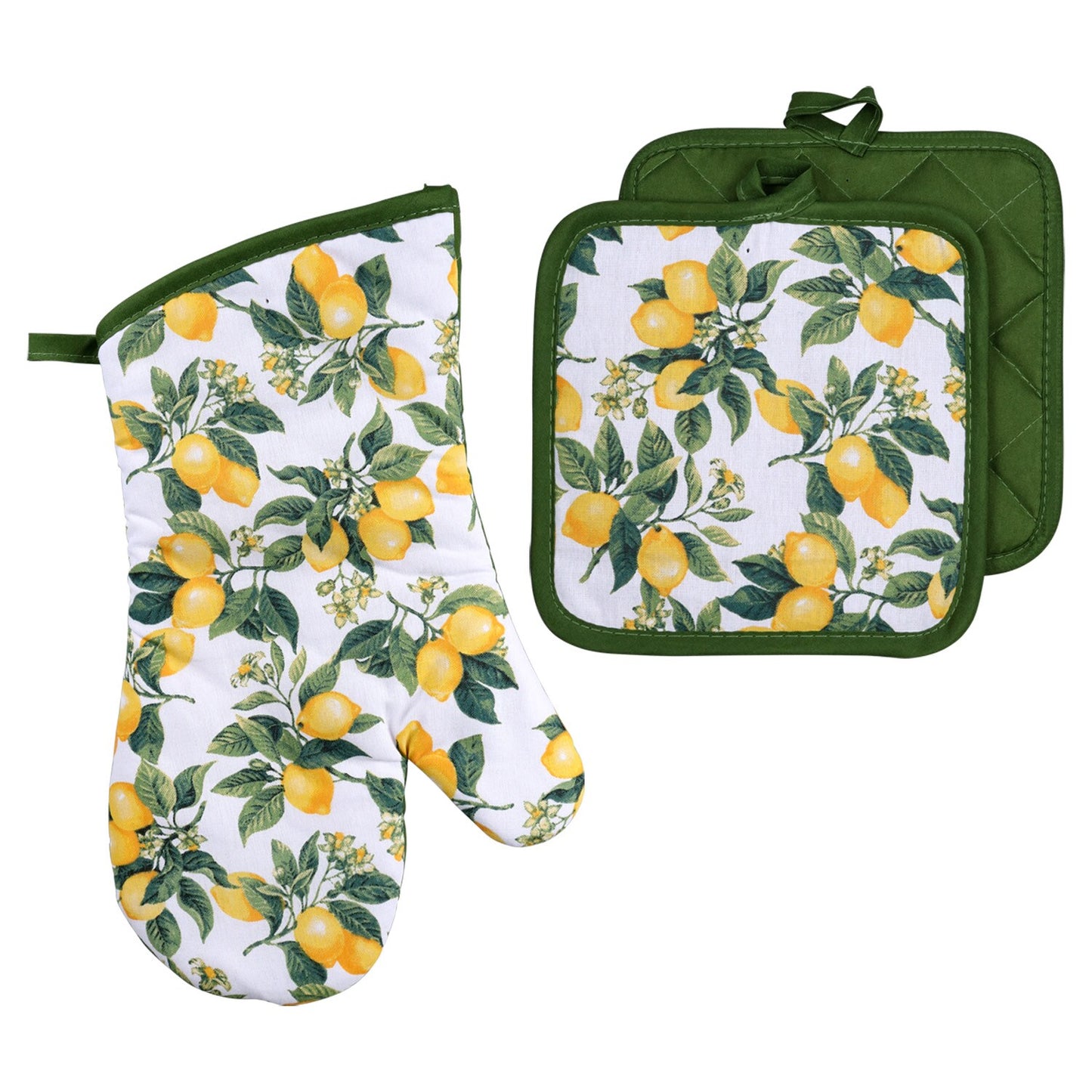 Home Collection Lemon Design Oven Mitts and Pot Holders (Pack of 24)