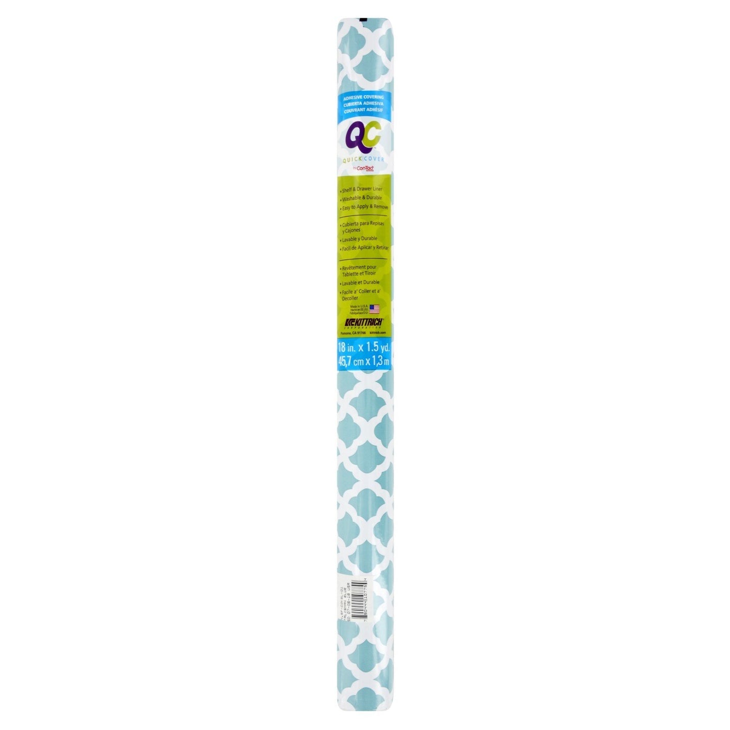 Con-Tact Quick Cover Moroccan Blue Self-Adhesive Shelf Liners (Pack of 16)