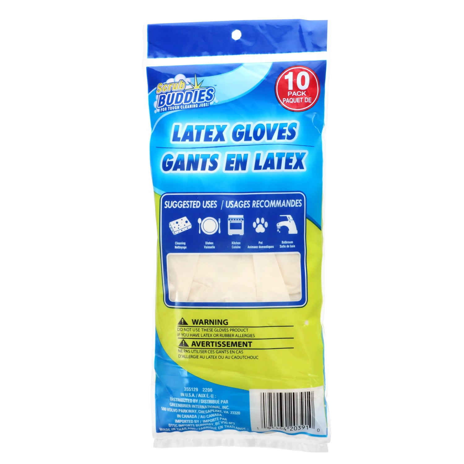 Scrub Buddies Latex Gloves, 10-ct. (Pack of 24)