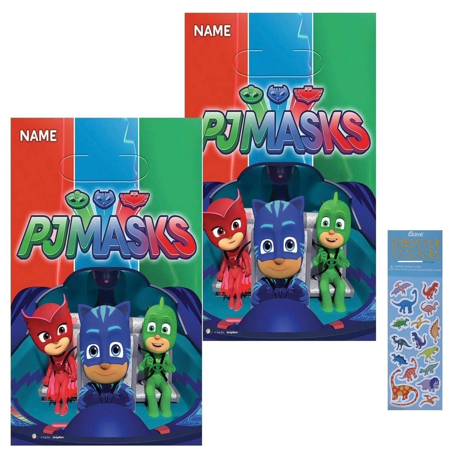 Birthday Party Supplies Bundle with Loot Bags and Dinosaur Stickers