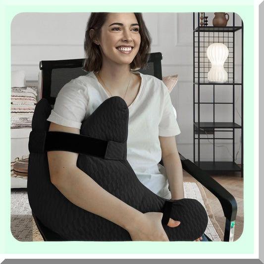 OrthoComfort Shoulder Support Pillow - Rotator Cuff Relief Pillow for Adults Post-Surgery. Ergonomic Arm Pillow with Neck Support Strap for Side Sleepers.