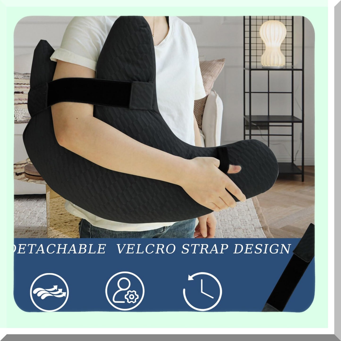 OrthoComfort Shoulder Support Pillow - Rotator Cuff Relief Pillow for Adults Post-Surgery. Ergonomic Arm Pillow with Neck Support Strap for Side Sleepers.