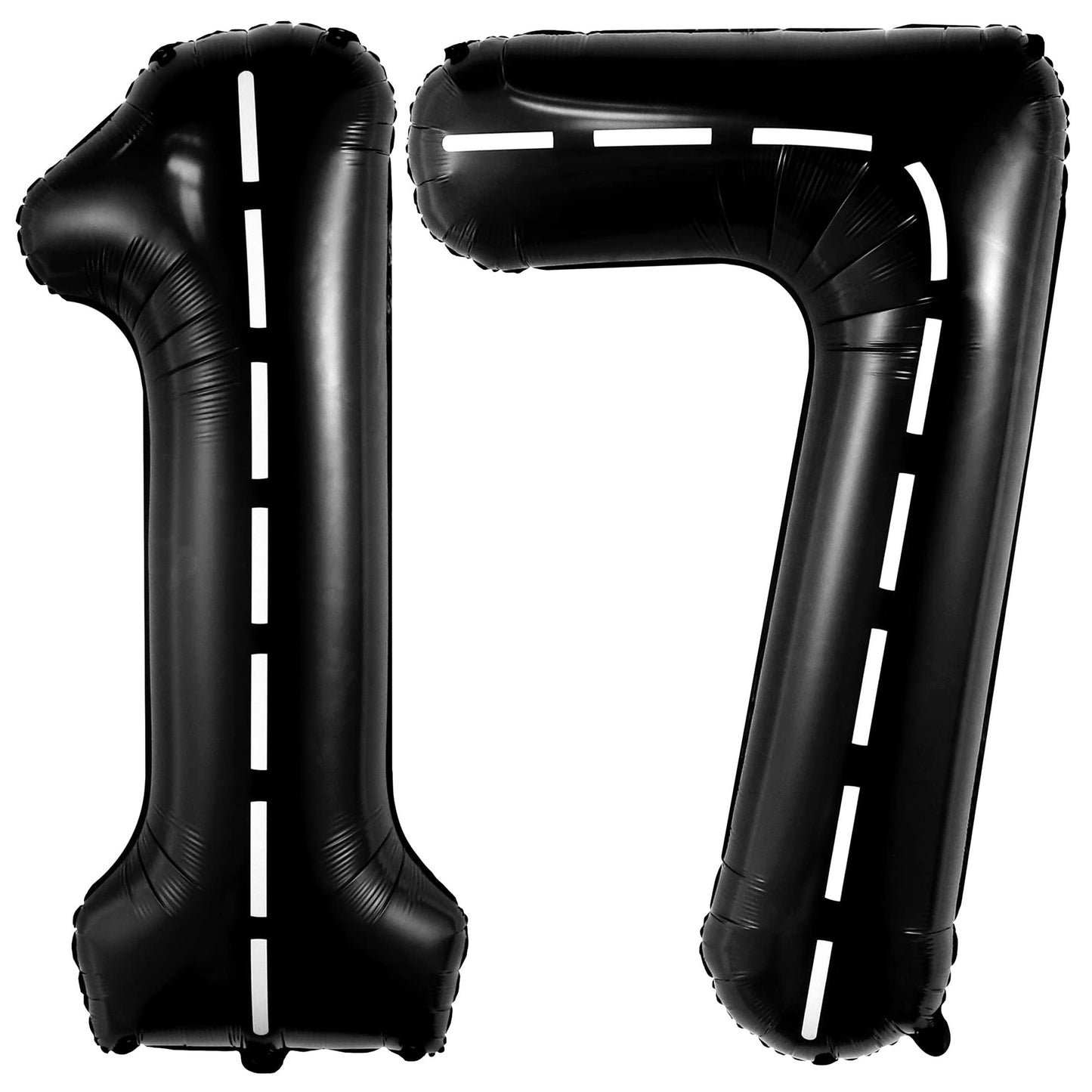 Checkered 17 Balloon Bunch - Giant 40 Inch Numbers for Cars Theme Birthday Party Decorations. Perfect for 17 Year Old Boy Birthday Celebrations!
