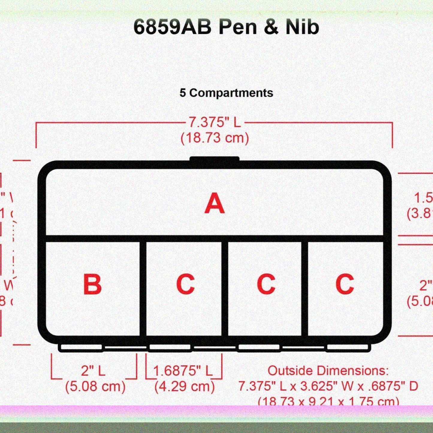 Pen and Nib Storage Box, Clear, 1