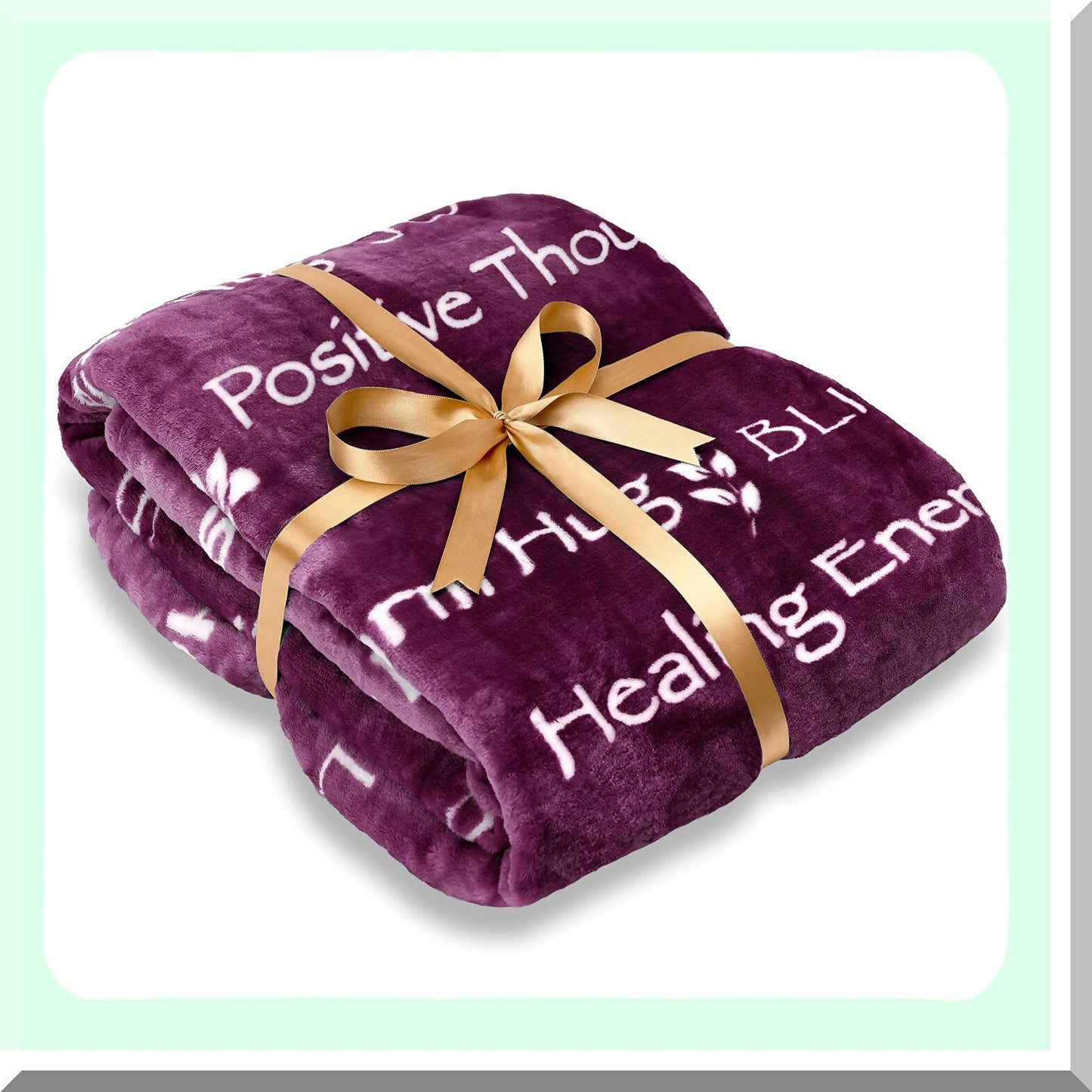 Comforting Healing Thoughts Throw Blanket - Soft, Encouraging Get Well Gift for Women, Men, Best Friend - Perfect for Cancer, Chemo, Sick, Health Recovery