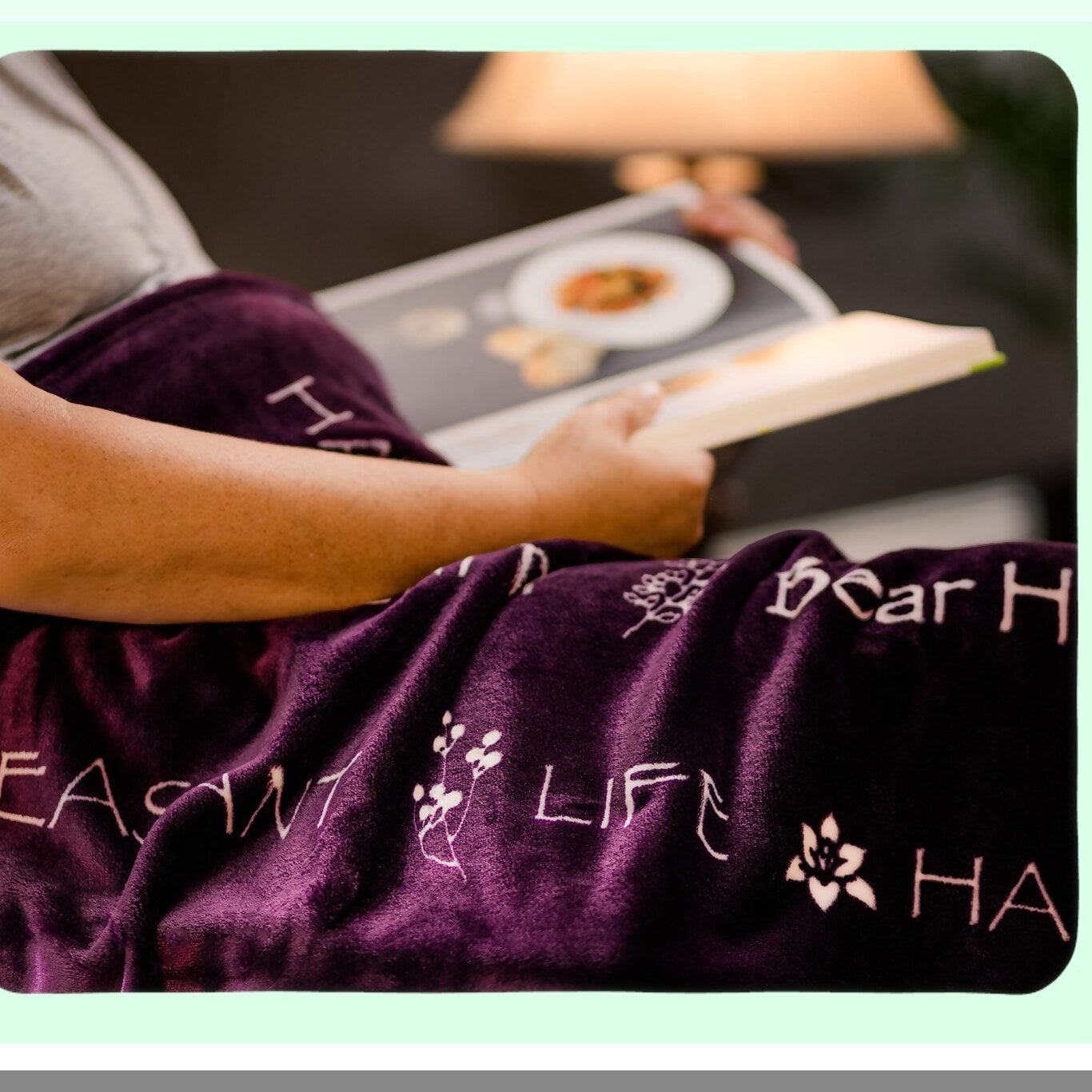 Comforting Healing Thoughts Throw Blanket - Soft, Encouraging Get Well Gift for Women, Men, Best Friend - Perfect for Cancer, Chemo, Sick, Health Recovery