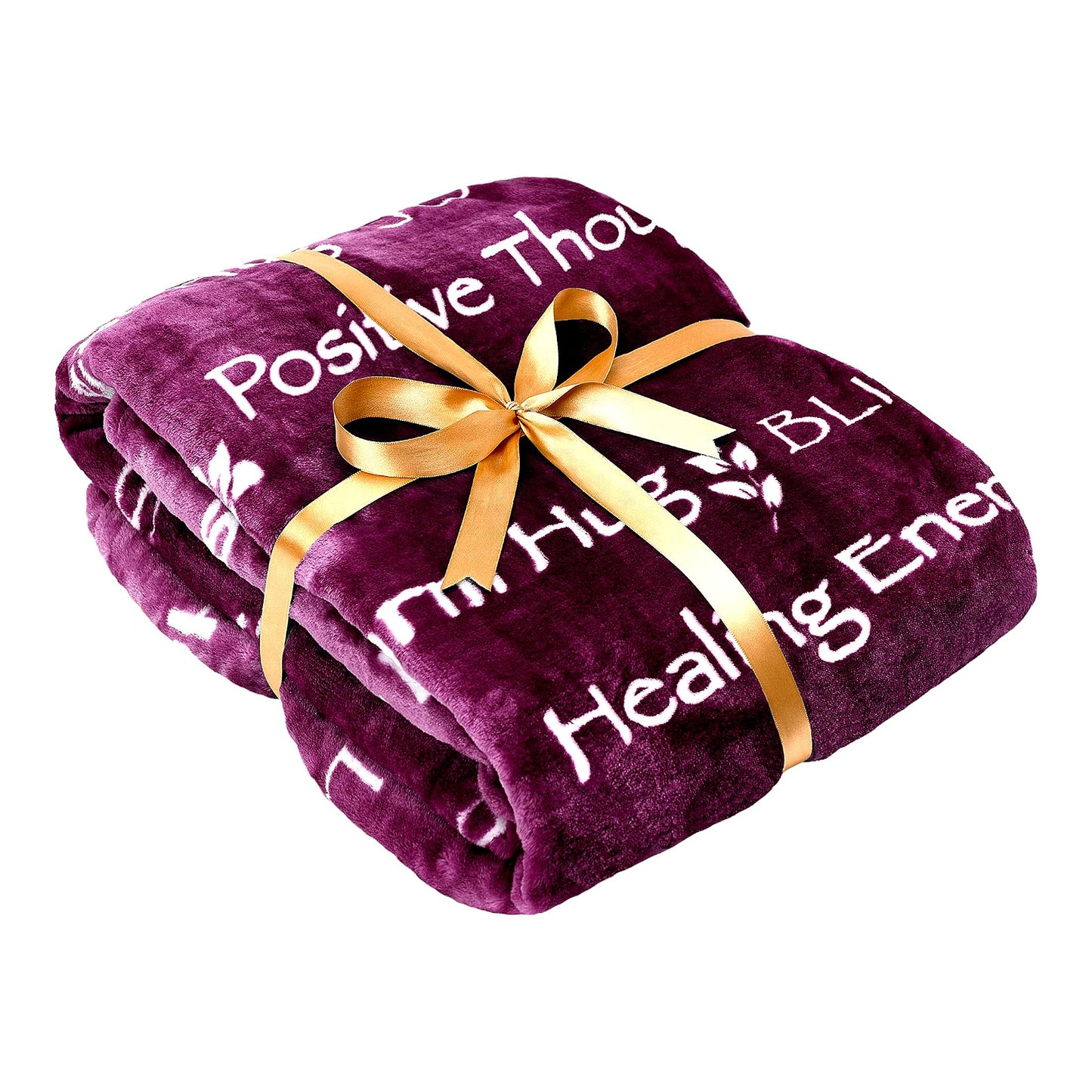 Comforting Healing Thoughts Throw Blanket - Soft, Encouraging Get Well Gift for Women, Men, Best Friend - Perfect for Cancer, Chemo, Sick, Health Recovery