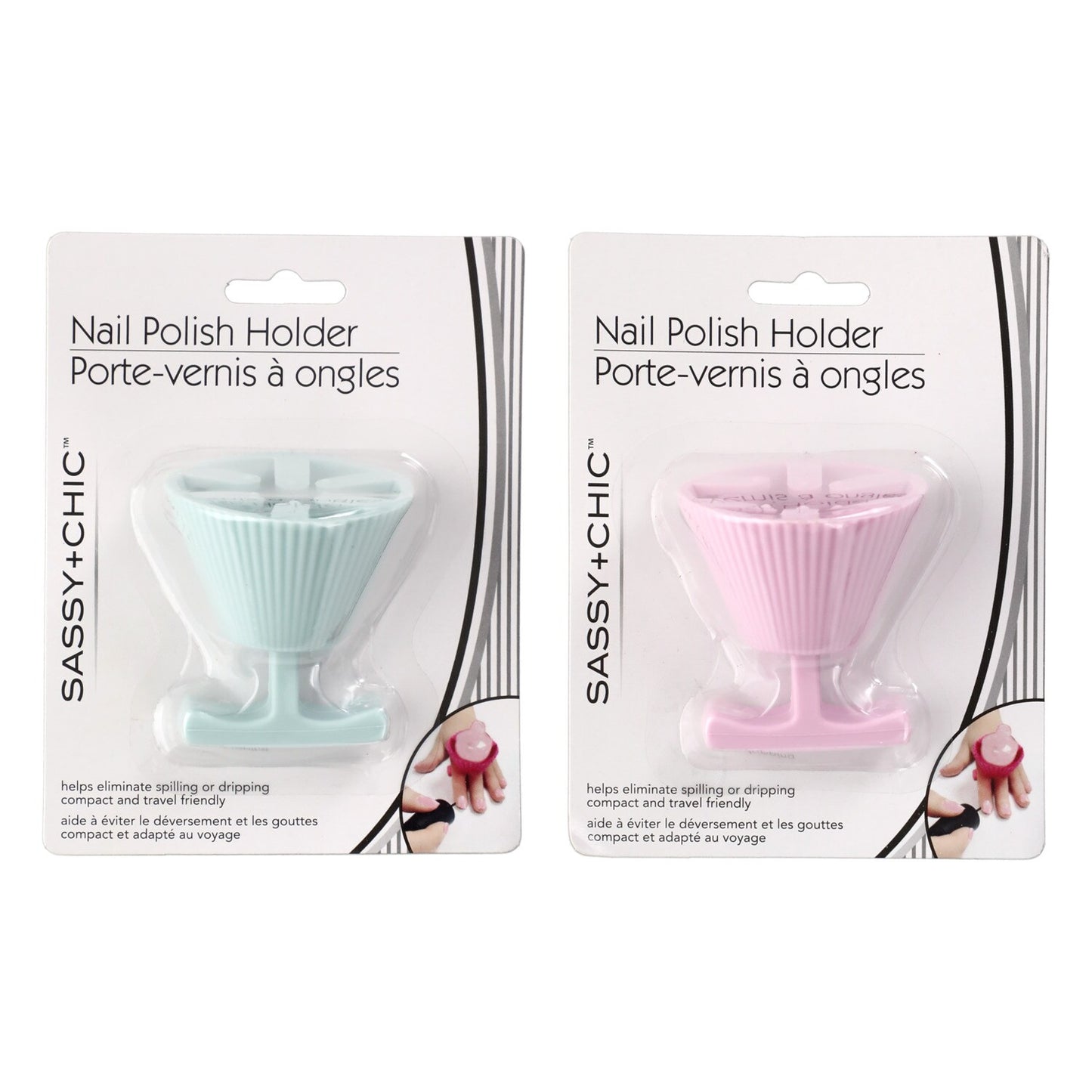 Sassy+Chic Silicone Nail Polish Holders, 1.875x2.25 in. (Pack of 18)