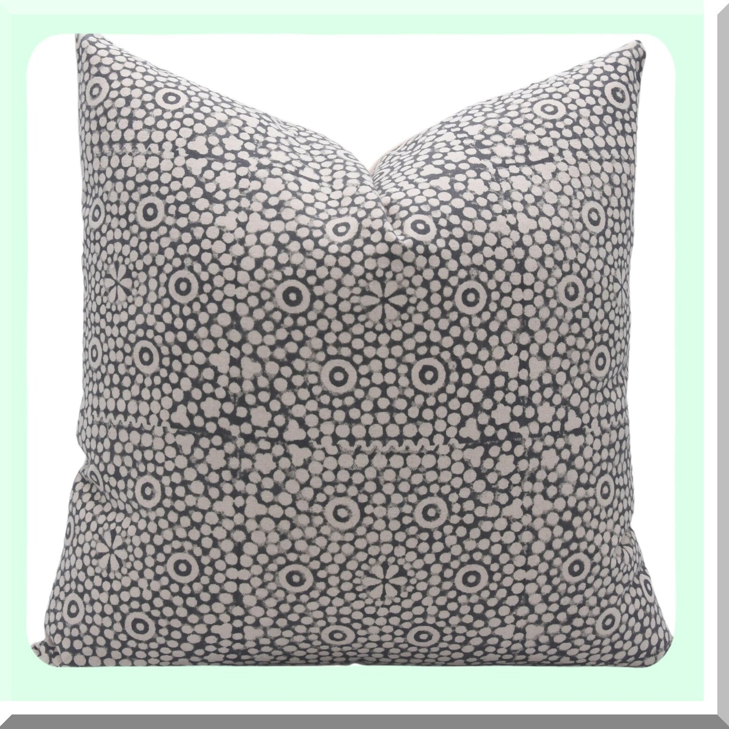 Boho Farmhouse Floral Cushion Covers - Outdoor Decorative Throw Pillowcase - Block Print Cotton Sofa Pillow Covers - Black 22x22 Square Home Decor